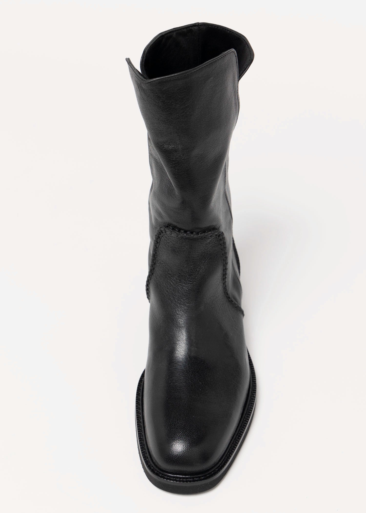swatch_Black Leather l'idea mid calf boot