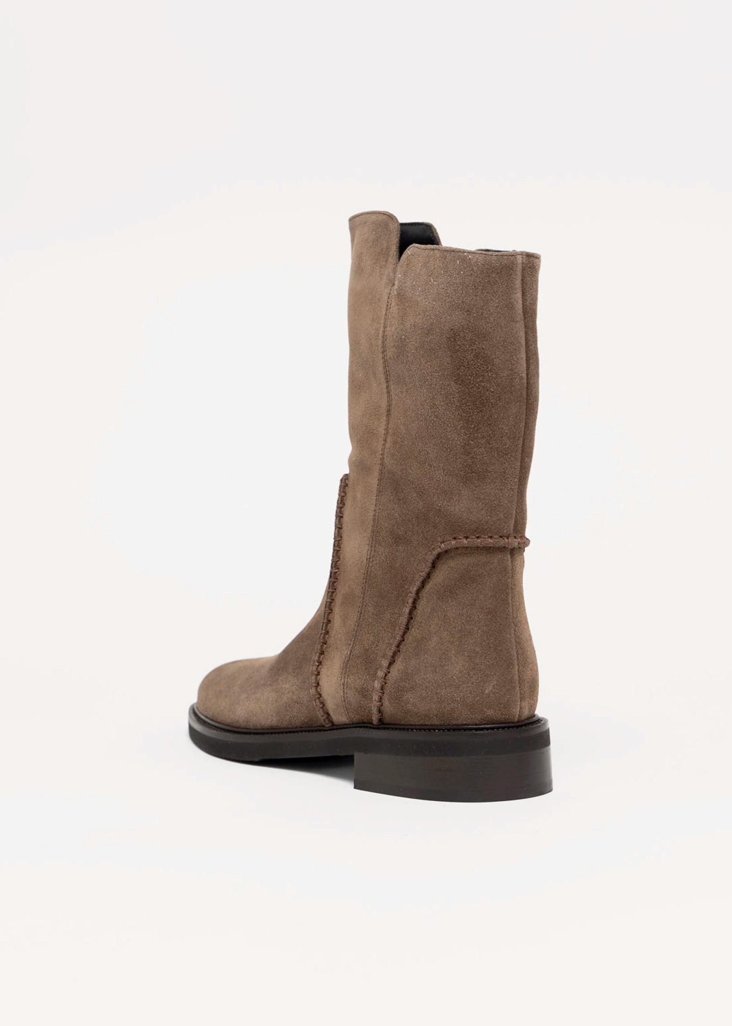 swatch_Taupe Suede l'idea mid calf boot