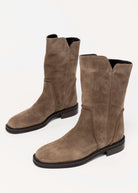 swatch_Taupe Suede l'idea mid calf boot