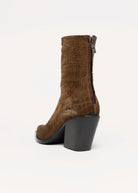 swatch_Camel Croco Suede l'idea western heeled boot