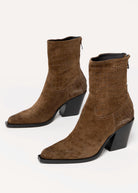 swatch_Camel Croco Suede l'idea western heeled boot