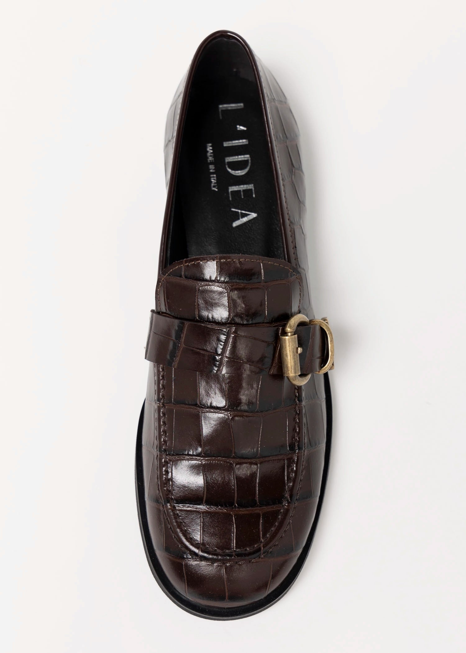 swatch_Brown Croco l'idea croc embossed loafer