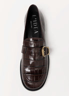 swatch_Brown Croco l'idea croc embossed loafer