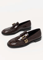 swatch_Brown Croco l'idea croc embossed loafer