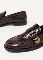 swatch_Brown Croco l'idea croc embossed loafer