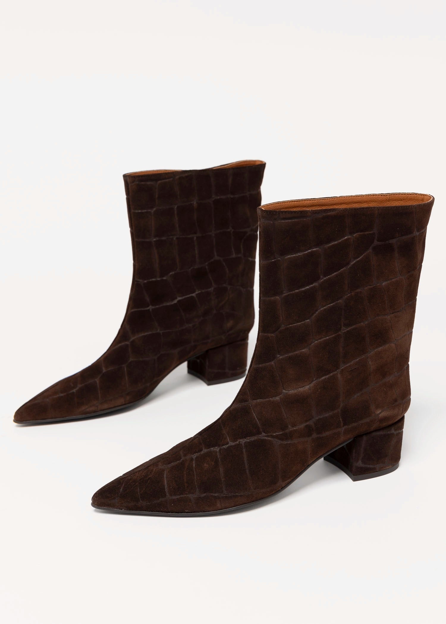 swatch_Brown Croco Suede angel alarcon short leather boot
