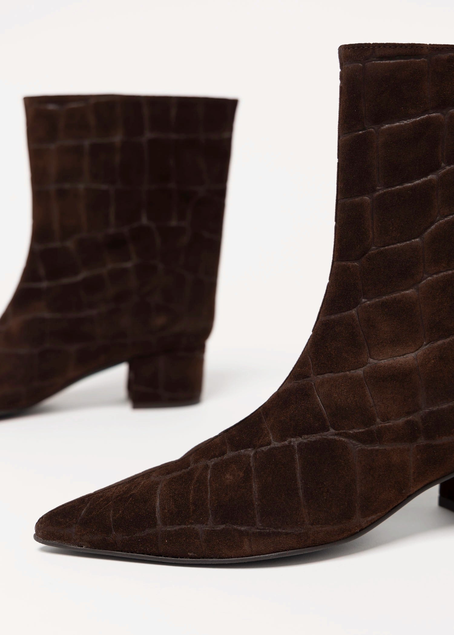 swatch_Brown Croco Suede angel alarcon short leather boot