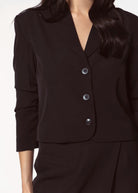 swatch_black olive cropped blazer apparel