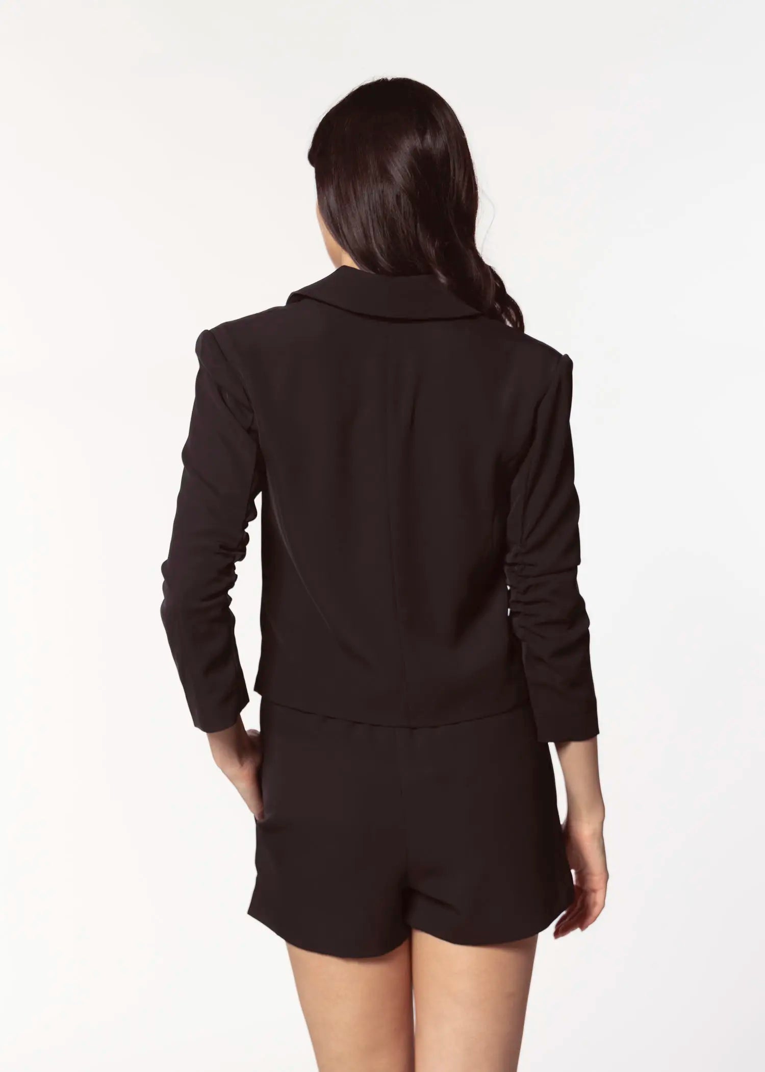 swatch_black olive cropped blazer apparel