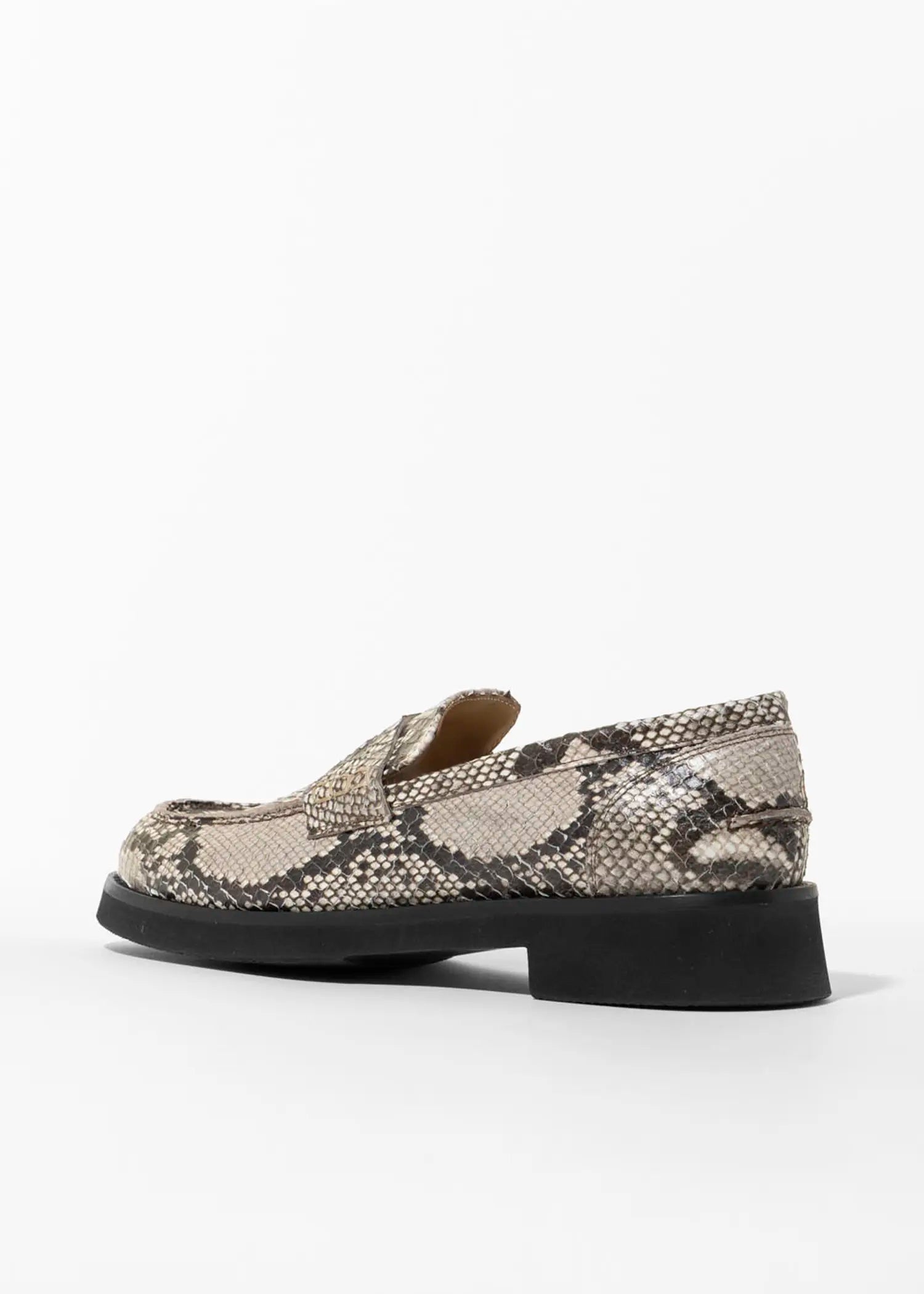 swatch_beige python python penny loafer flat shoes