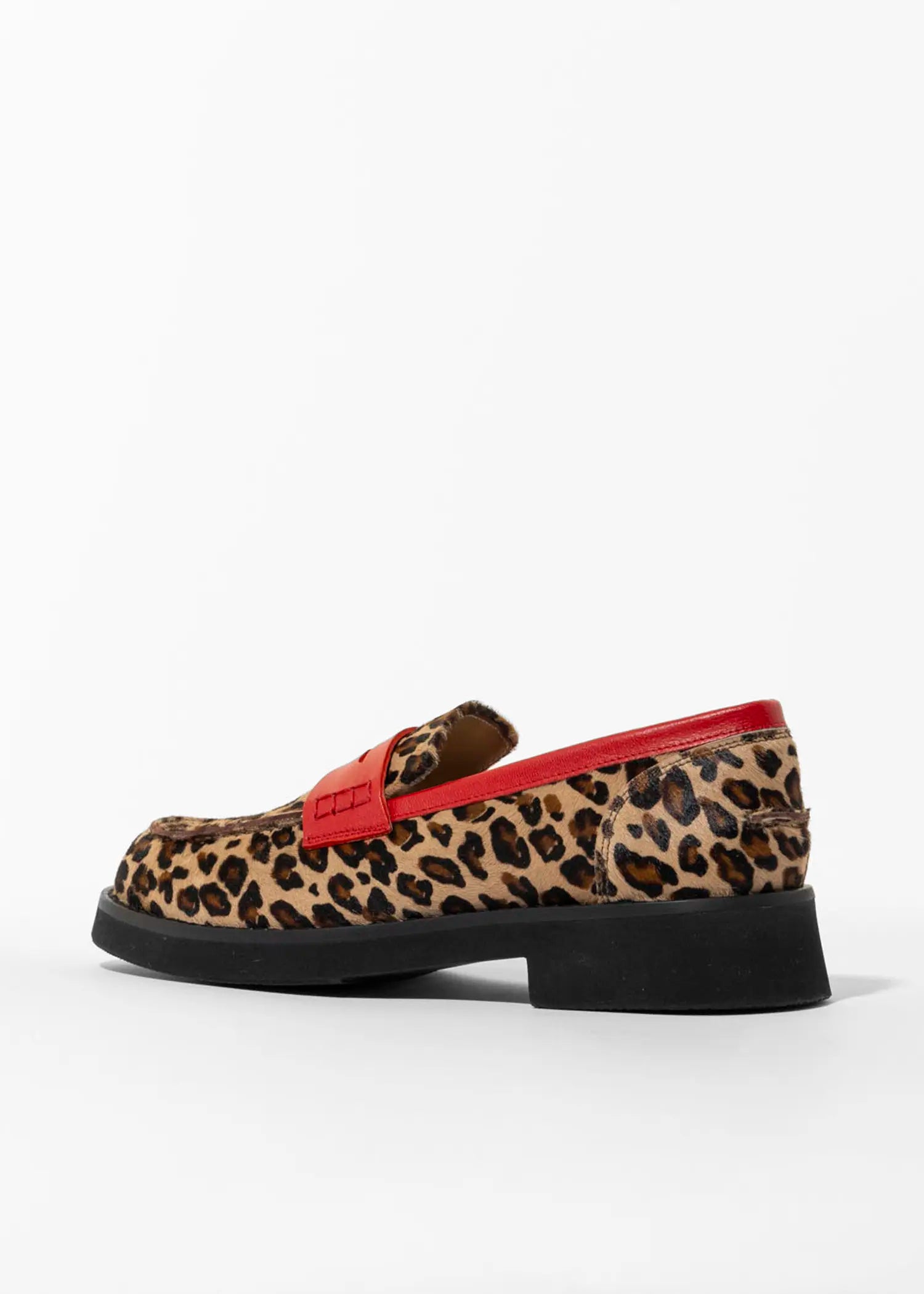 swatch_leopard/red leopard penny loafer flat shoes