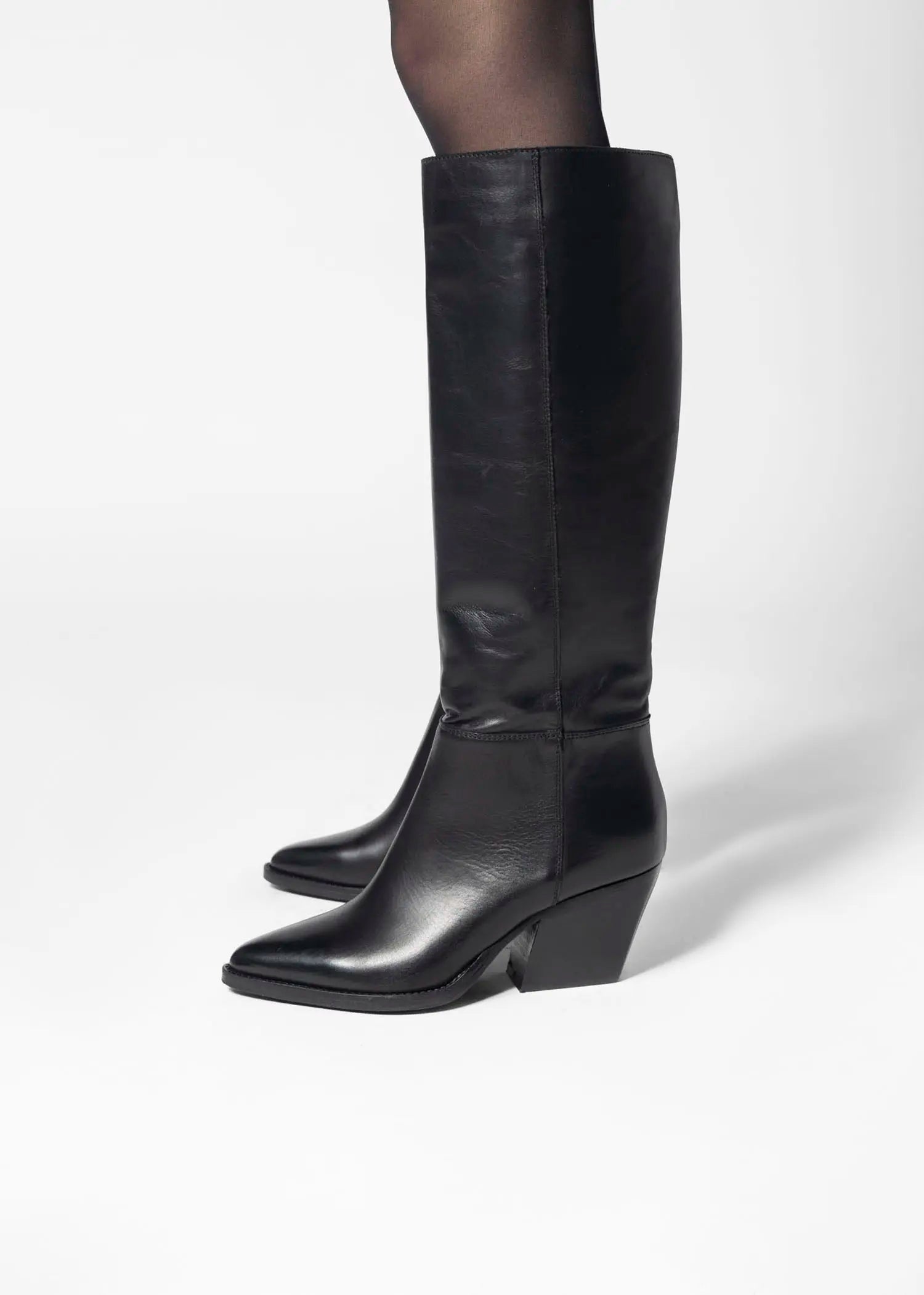 swatch_black leather tulsa western boot boots