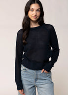 swatch_Navy sanctuary soleil open knit sweater
