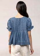 swatch_Denim pleated denim top