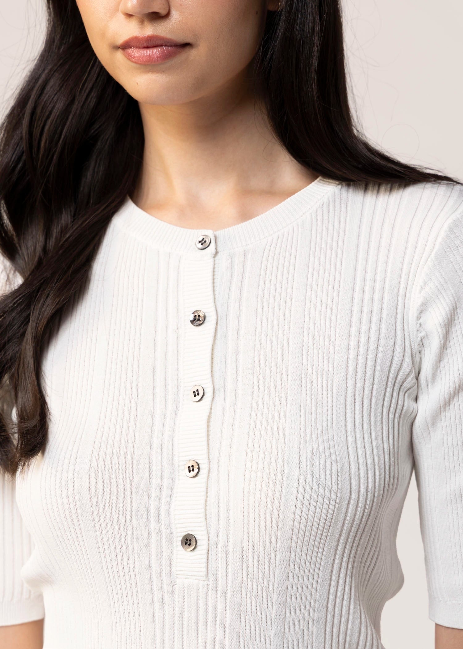 swatch_Chalk sanctuary air of ease knit henley shirt