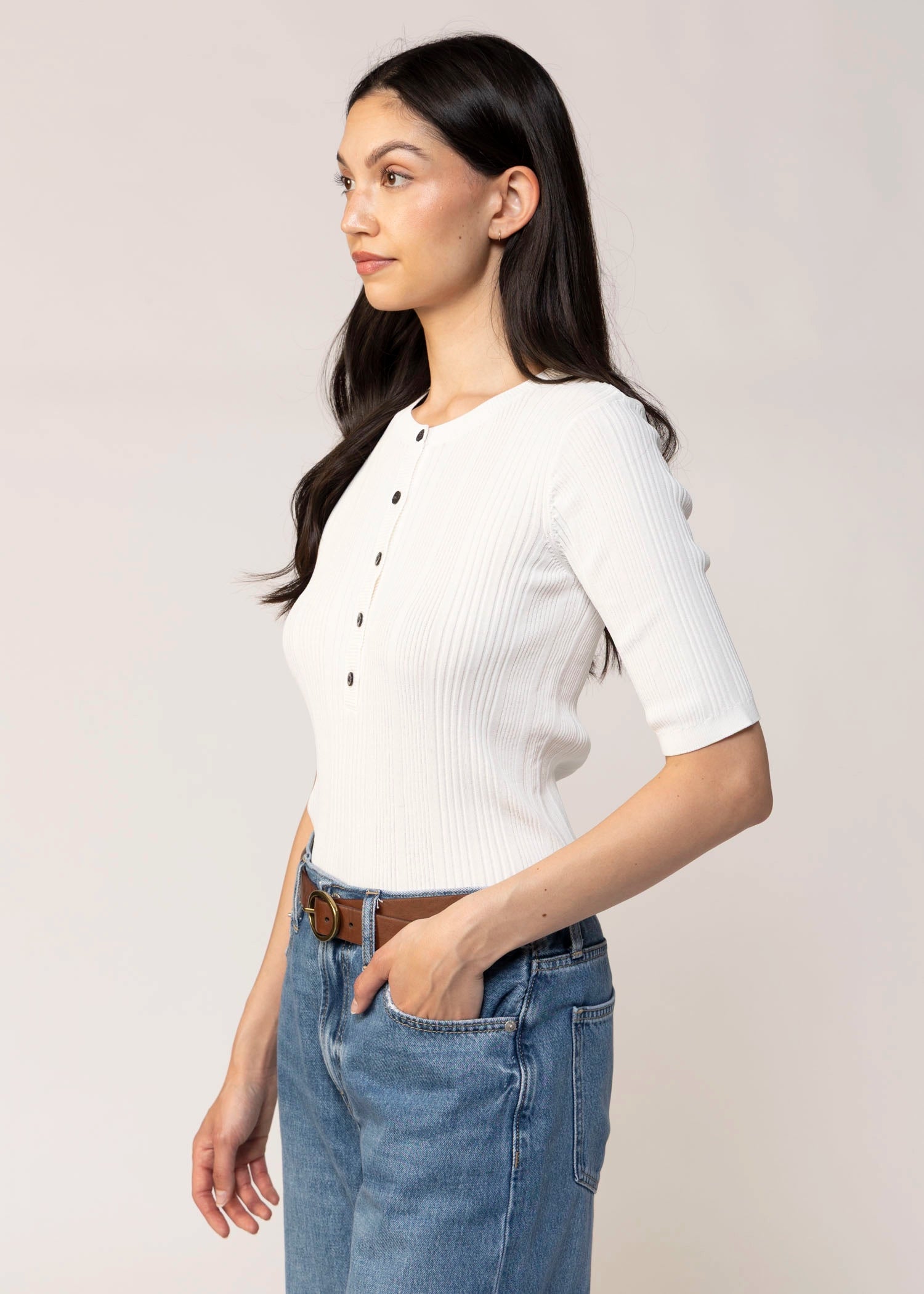 swatch_Chalk sanctuary air of ease knit henley shirt