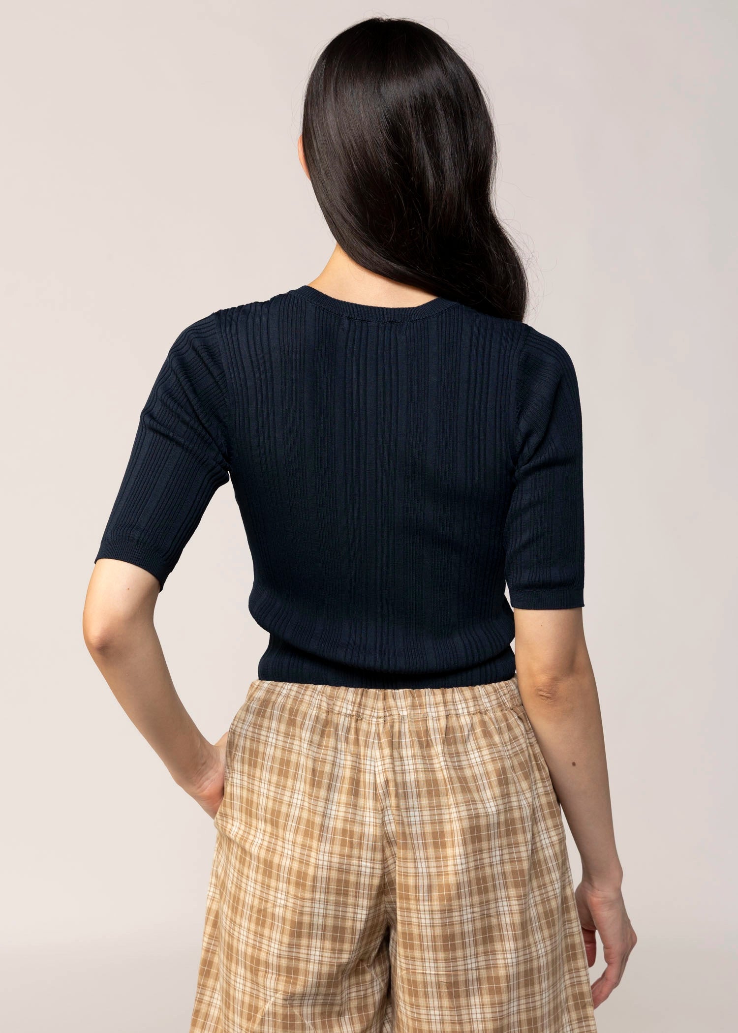 swatch_Navy sanctuary air of ease knit henley shirt