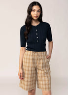 swatch_Tan silvie plaid long short