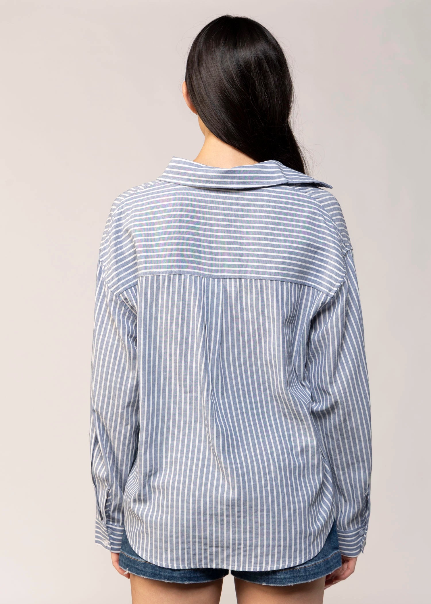 swatch_Blue/Ivory striped button down shirt
