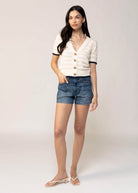 swatch_Eggshell heartloom solari knit short sleeve cardigan
