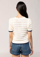 swatch_Eggshell heartloom solari knit short sleeve cardigan