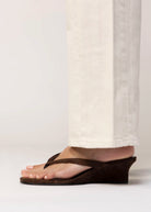 swatch_Espresso Suede tony biango edgy thong wedge sandal