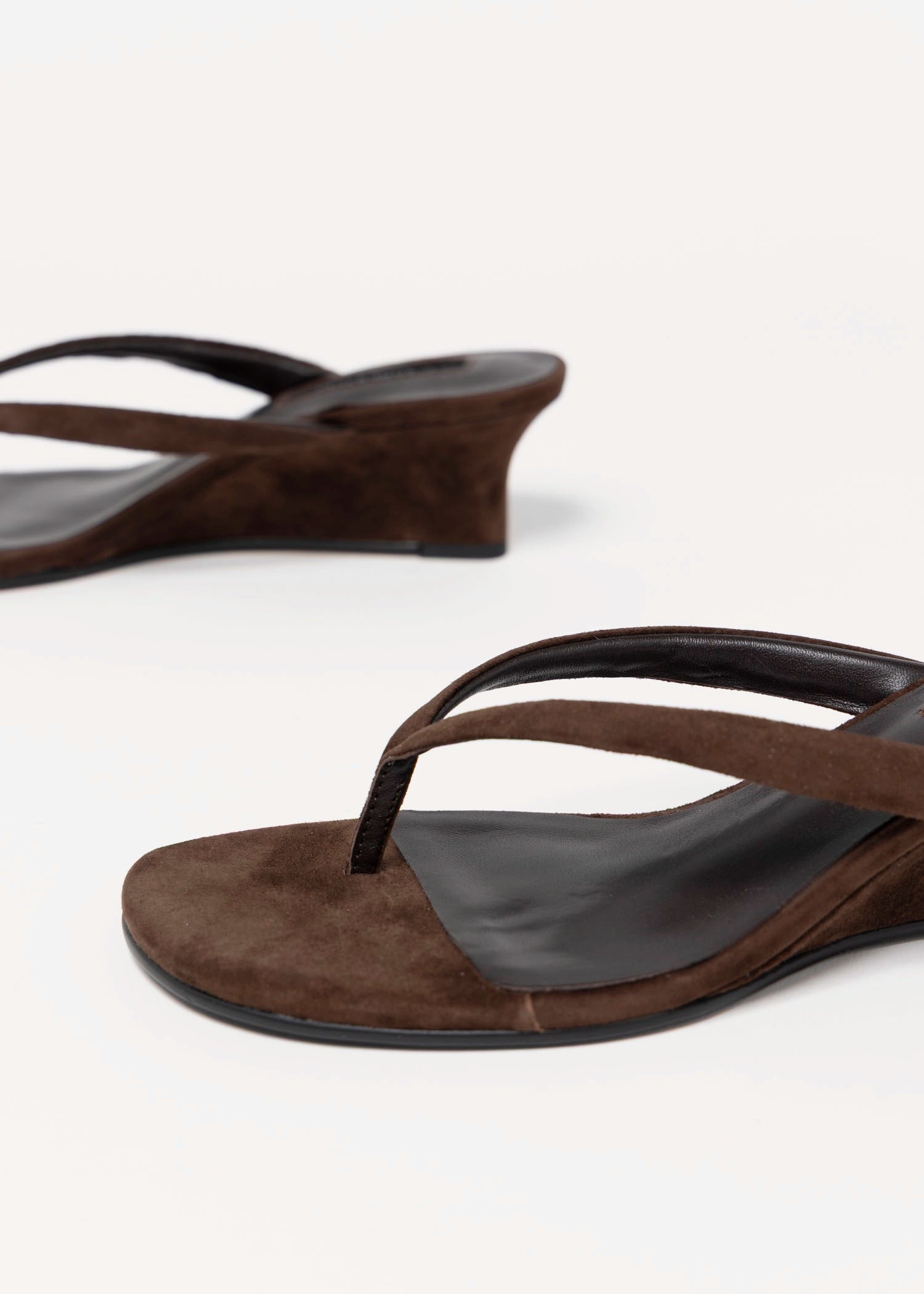swatch_Espresso Suede tony biango edgy thong wedge sandal