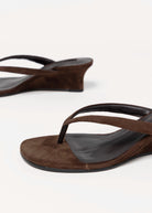 swatch_Espresso Suede tony biango edgy thong wedge sandal