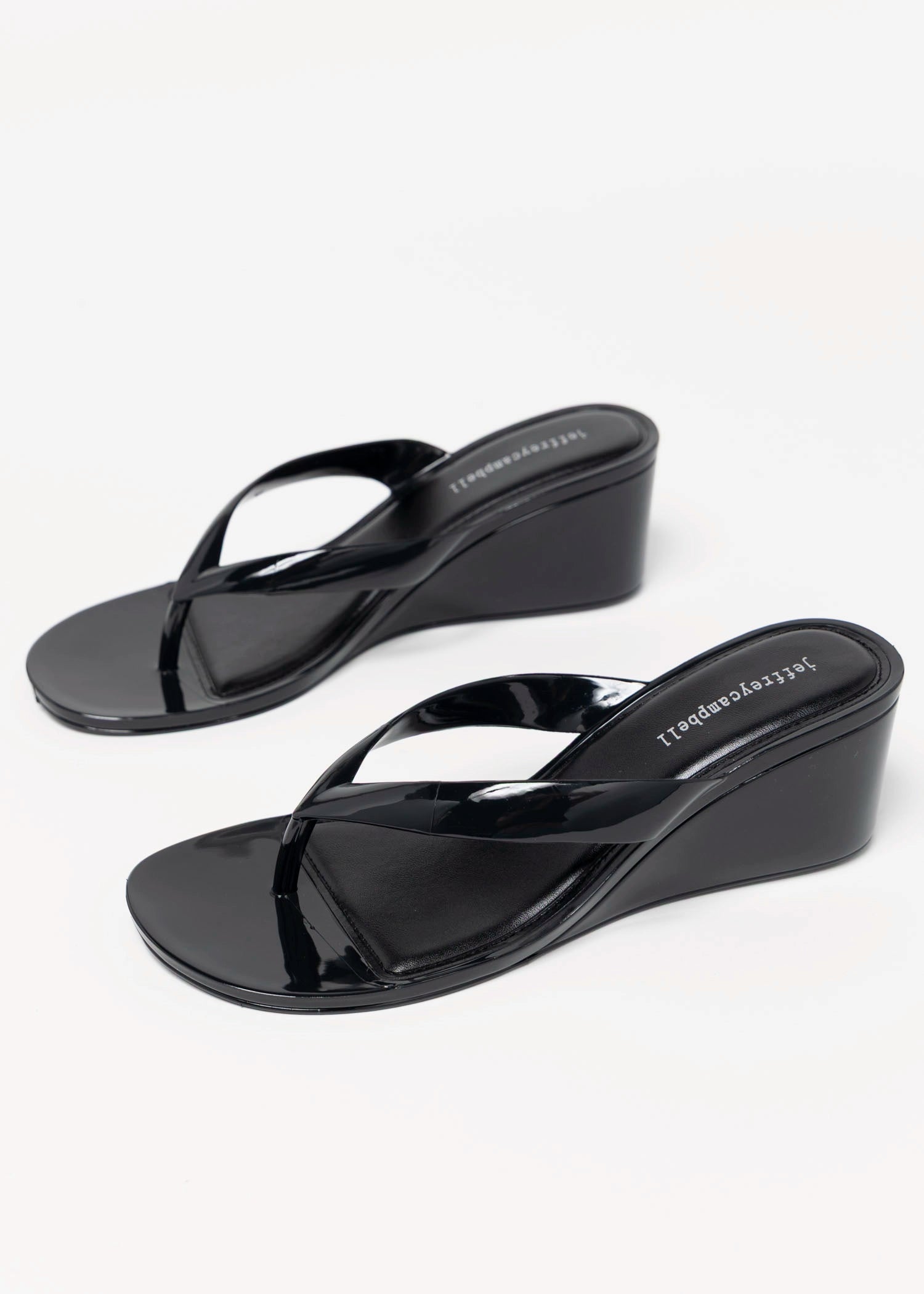 swatch_Black jeffrey campbell gigabyte jelly thong wedge sandal