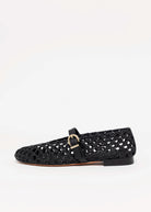 swatch_Black Leather l'idea dolo woven mary jane