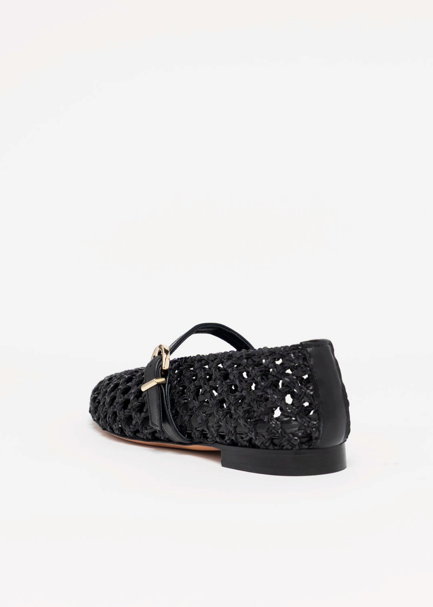 swatch_Black Leather l'idea dolo woven mary jane