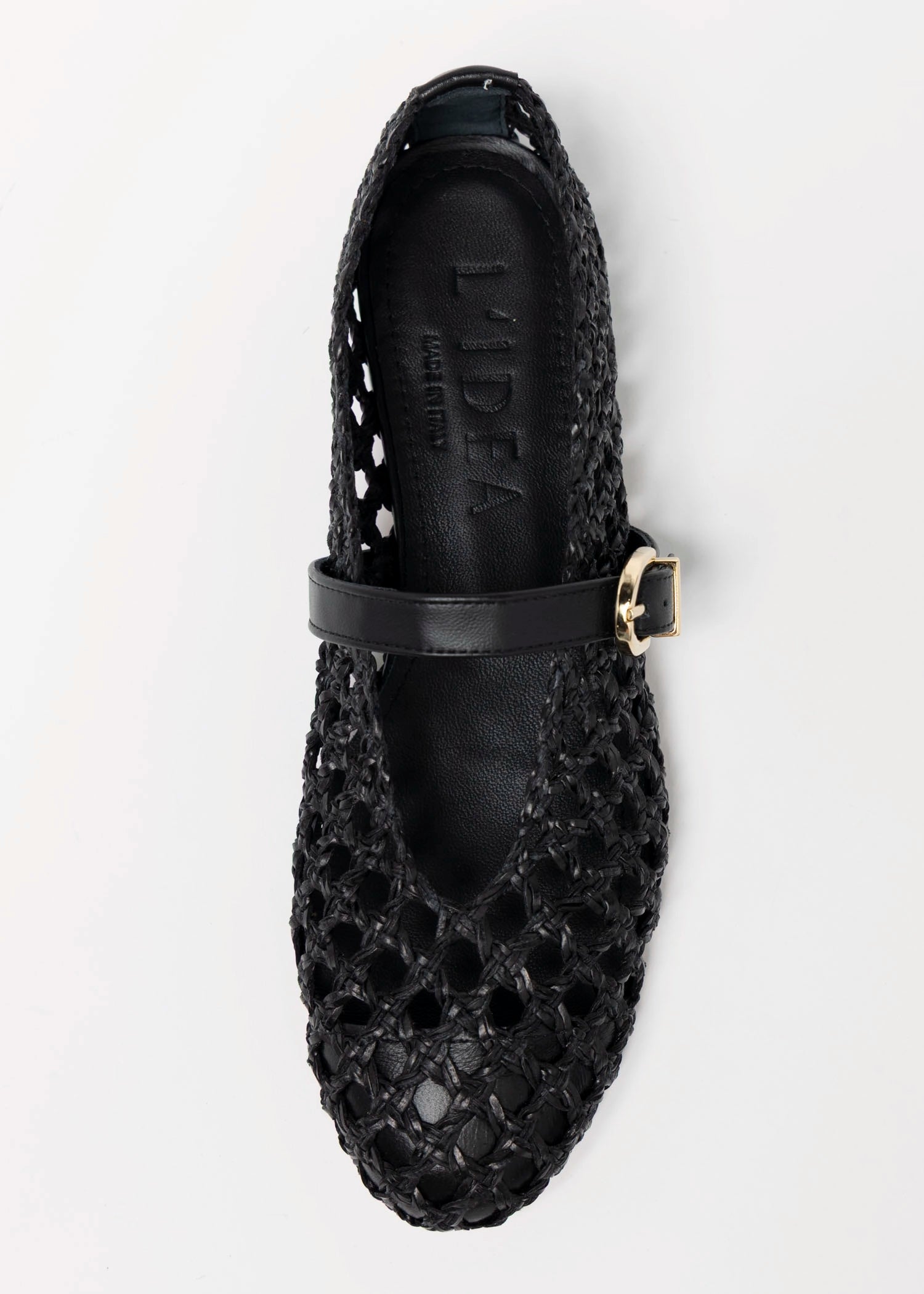 swatch_Black Leather l'idea dolo woven mary jane