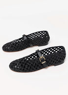 swatch_Black Leather l'idea dolo woven mary jane