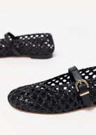 swatch_Black Leather l'idea dolo woven mary jane