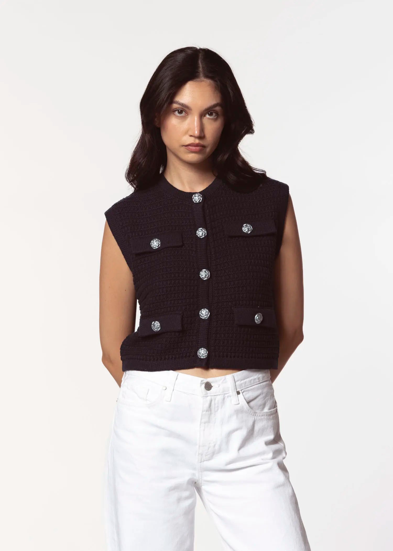 swatch_black riding the wave sweater vest apparel