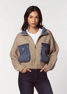 swatch_Dark Sand glow up sweater jacket apparel