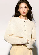 swatch_Beige knit cardigan