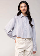 swatch_Silver/Blue pinstripe cropped button down shirt