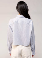 swatch_Silver/Blue pinstripe cropped button down shirt