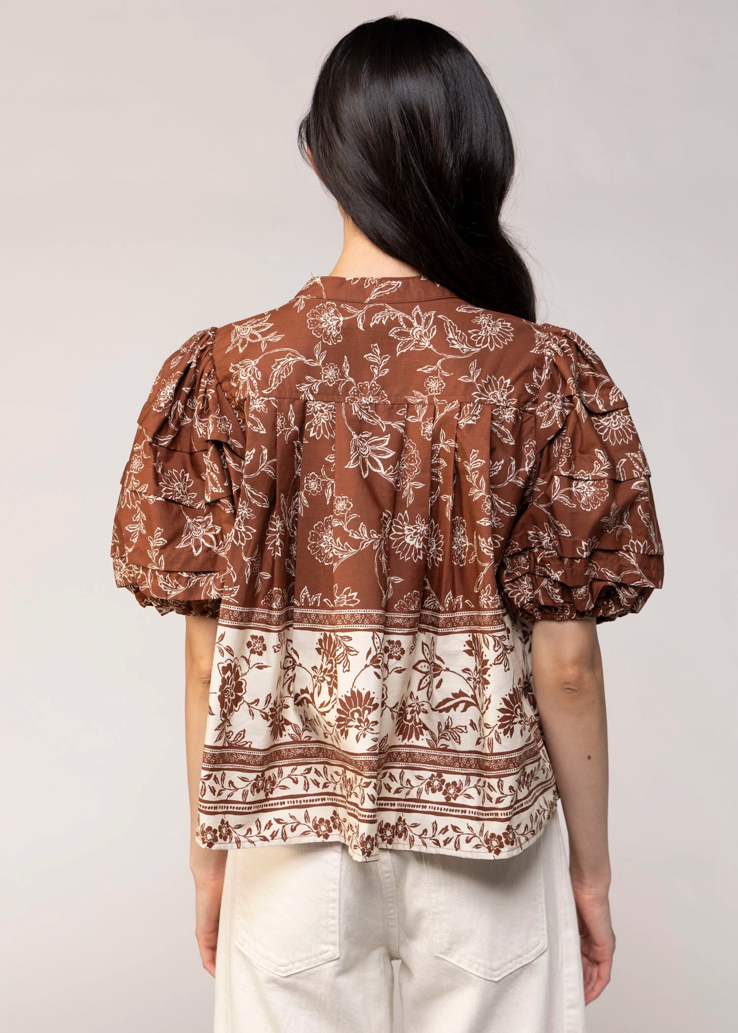 swatch_Brown/Cream ellie floral blouse
