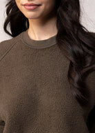 swatch_Dark Olive perfect white tee ziggy reverse fleece sweatshirt