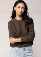 swatch_Dark Olive perfect white tee ziggy reverse fleece sweatshirt