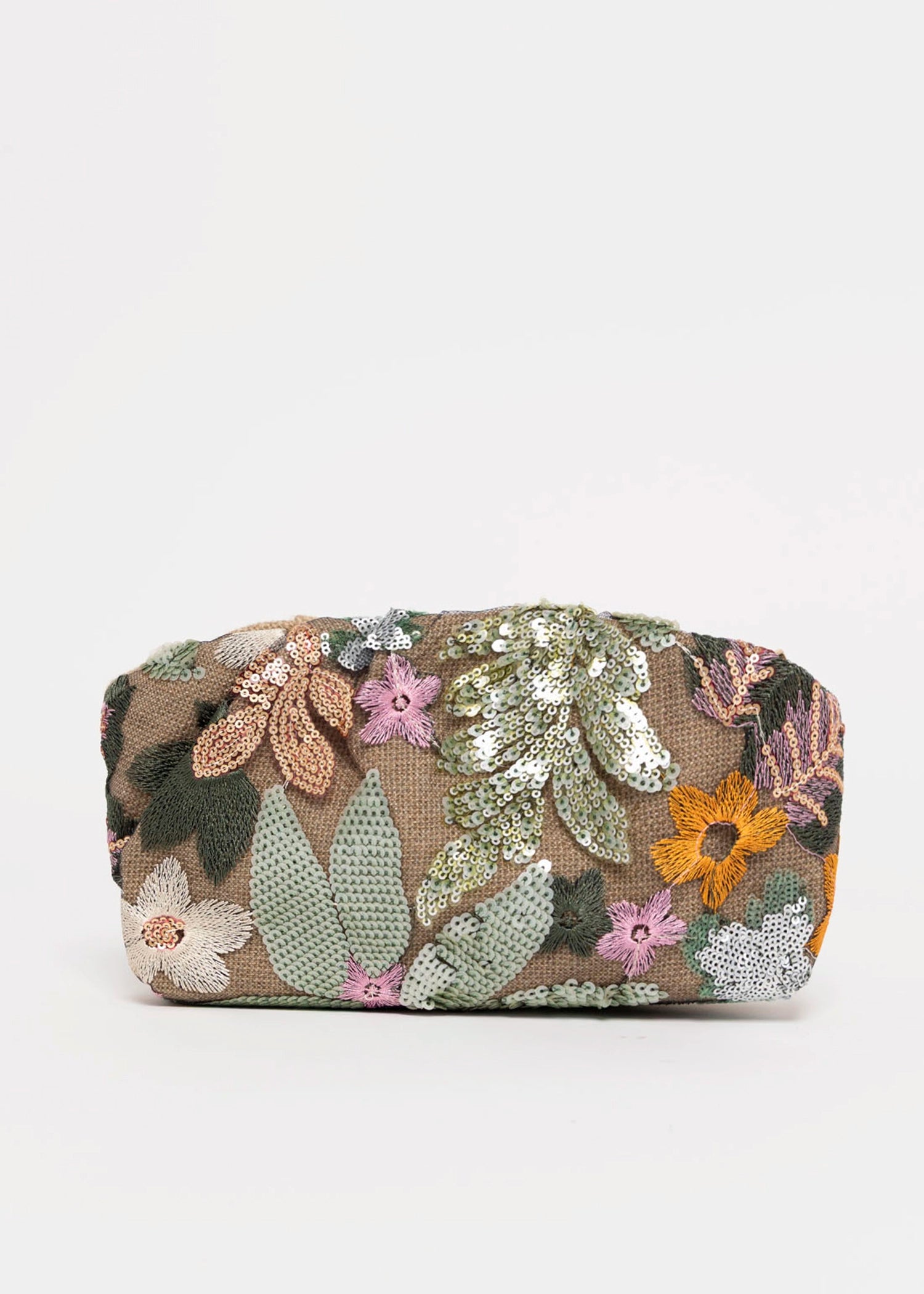 swatch_Green cosai floral sequin evening clutch bag