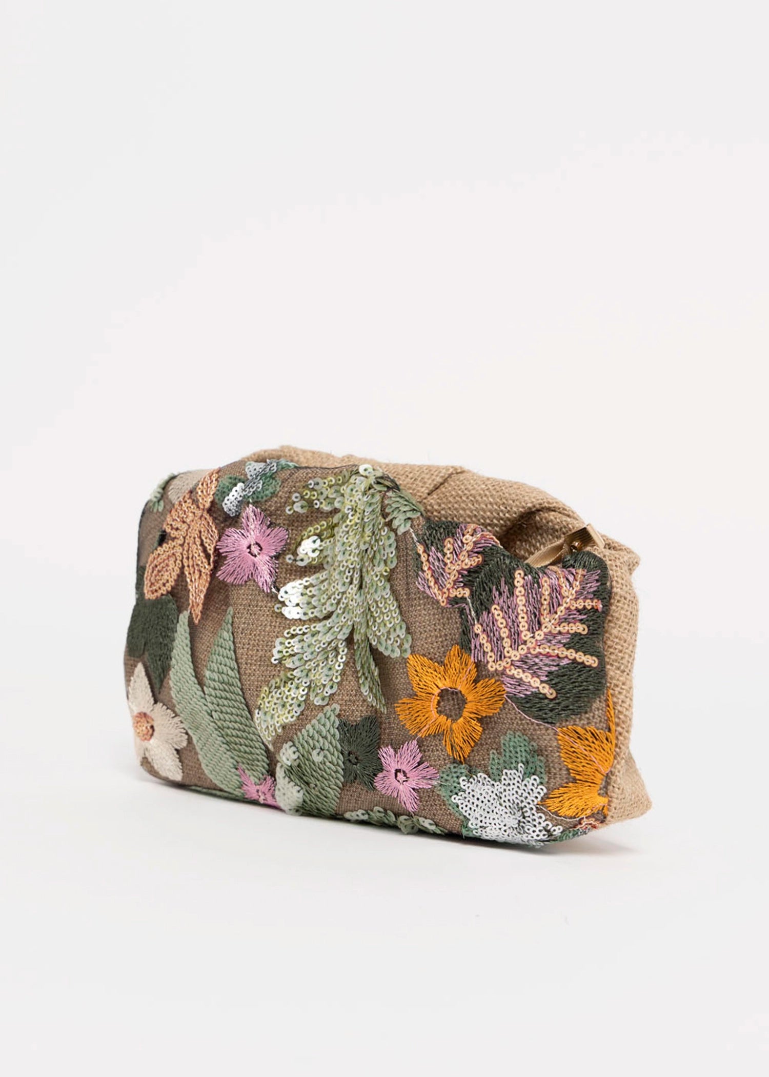 swatch_Green cosai floral sequin evening clutch bag