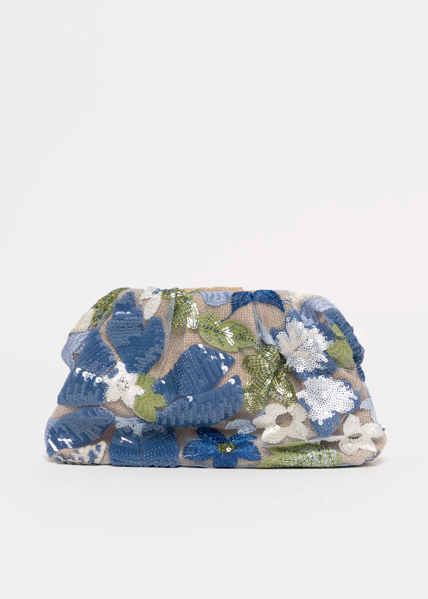 swatch_Blue cosai floral sequin evening clutch bag