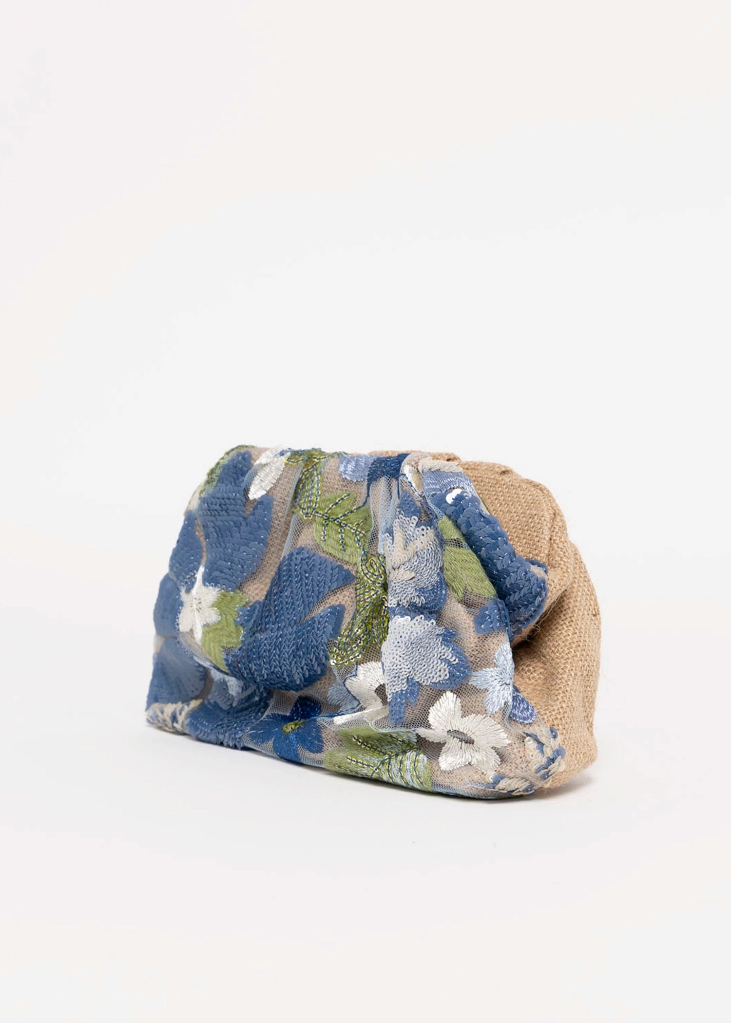 swatch_Blue cosai floral sequin evening clutch bag