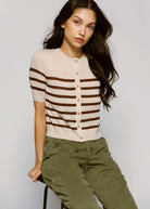 swatch_Oat/Chocolate central park west marlon stripe cardigan