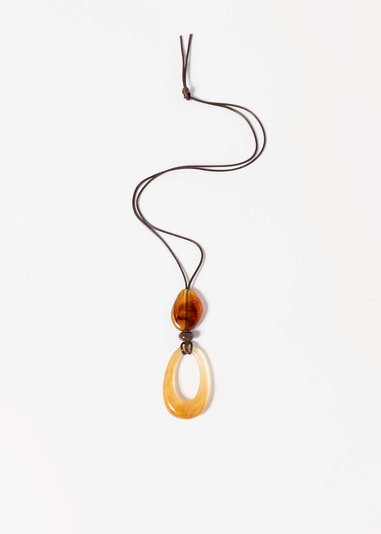swatch_Coffee geometric long pendant necklace