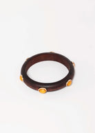 swatch_Dark Brown wood bangle with beads