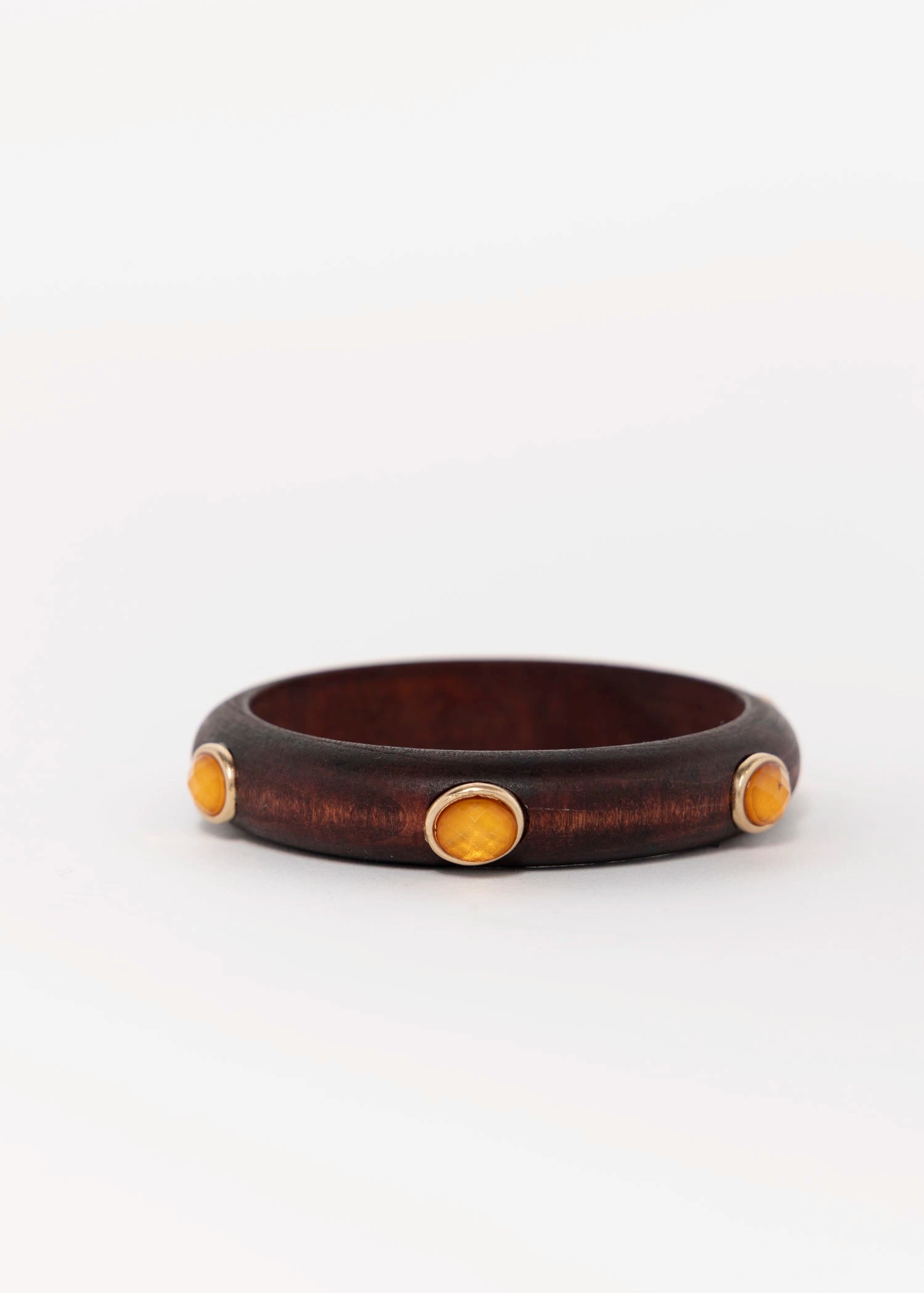 swatch_Dark Brown wood bangle with beads